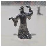 Fantasy Mini Figure Lot Winged Dragon Wizard Mage Sorcerer 6 Pc Silver Tone