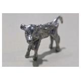 Silver Tone Mini Figurines 5 Pc Owl Bear Monkeys cow  Animal Lot