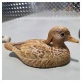 Great Dane Decor Lot Large Seated Dog Figurine, Small Dog Figure, Signed Duck Carving