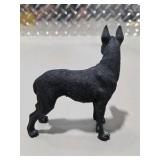5 Piece Great Dane Lot -  Large Black Sandicast Great Dane, 3 Handmade Great Dane Figures, Standing Black Dog Figurine