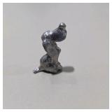 7 Pc Silver Tone Animal Figurine Lot Dogs Cats Pig Mini Metal Collectibles Set