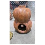 Lot of 2  Cement Cast Outdoor Fall Decor - Halloween Jack O Lanterns