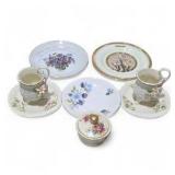 Mixed Floral China Lot - Cups, Saucers, Plates and Small Covered Dish