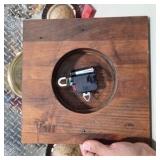 Decor Lot - Howard Miller Weather Station, Nautical Wood Clock, Globe Bookends, Carved Wood Jar