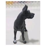 5 Piece Great Dane Lot -  Large Black Sandicast Great Dane, 3 Handmade Great Dane Figures, Standing Black Dog Figurine