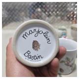 Vintage Porcelain Pottery Decor Lot w Japan Bell, Vase, Mugs, Elf, Christmas