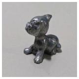 6 Pc Silver Tone Mini Animal Figurine Lot Dragon, Bear, Dog, Donkey, Buffalo, Koala