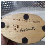 Great Dane Decor Lot Large Seated Dog Figurine, Small Dog Figure, Signed Duck Carving