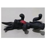 5 Piece Great Dane Lot -  Large Black Sandicast Great Dane, 3 Handmade Great Dane Figures, Standing Black Dog Figurine