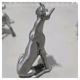 8 Piece Metal Pewter Dog Figurine Lot - Multiple Great Dane Sculptures Variety of Sizes