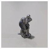 7 Pc Silver Tone Animal Figurine Lot Dogs Cats Pig Mini Metal Collectibles Set