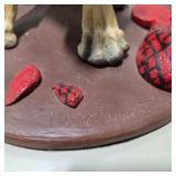 Great Dane Decor Lot Large Seated Dog Figurine, Small Dog Figure, Signed Duck Carving