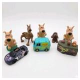 Vintage Style Scooby Doo Lot Mystery Machine, Scooby, Scrappy Wind-Up Toy, Car Figures 8pcs
