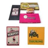 Vintage Board Game Lot - Clue, Monopoly, Pass-Out, Touring, & Movies Trivia