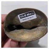 Brass Tone Country Decor Lot Bird Figurine, Farmer Statue, Flying Ducks Geese - 3 Pc