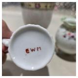 Vintage Porcelain Pottery Decor Lot w Japan Bell, Vase, Mugs, Elf, Christmas