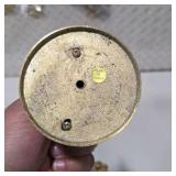 Brass Tone Country Decor Lot Bird Figurine, Farmer Statue, Flying Ducks Geese - 3 Pc