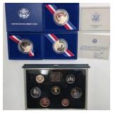 1986 Liberty Half Dollar Proof Lot x3 + 1985 United Kingdom Proof Coin Set - Original Boxes/COA - Estate Collector Group