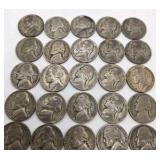 30 WWII Silver War Nickels - 35% Silver Jefferson Nickels - Mixed P D S Mint Marks - 1.6878 Troy Oz ASW