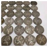30 WWII Silver War Nickels - 35% Silver Jefferson Nickels - P D S Mint Marks - Over 1.68 Troy Oz Silver