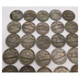30 WWII Silver War Nickels - Verified 35% Silver Jefferson Nickels - P D S Mint Marks - 1.6878 Troy Oz ASW
