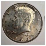 5 Silver Coin Lot - 1895-O Barber Quarter, 1909 Barber Quarter, 1958 Franklin Half, 1967 Kennedy Half, 1954 Roosevelt Dime