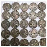 30 WWII Silver War Nickels - Verified 35% Silver Jefferson Nickels - P D S Mint Marks - 1.6878 Troy Oz ASW