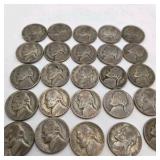 30 WWII Silver War Nickels - Verified 35% Silver Jefferson Nickels - P D S Mint Marks - 1.6878 Troy Oz ASW