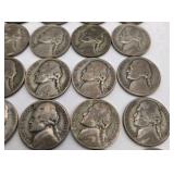 30 WWII Silver War Nickels - 35% Silver Jefferson Nickels - P D S Mint Marks - Over 1.68 Troy Oz Silver