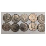 SILVER U.S. COIN LOT – 1967 SPECIAL MINT SET + 10 KENNEDY HALF DOLLARS + 1908 & 1896 BARBER QUARTERS + 1904 BARBER DIME – 90% & 40% SILVER