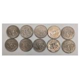 SILVER U.S. COIN LOT – 1967 SPECIAL MINT SET + 10 KENNEDY HALF DOLLARS + 1908 & 1896 BARBER QUARTERS + 1904 BARBER DIME – 90% & 40% SILVER