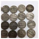30 WWII Silver War Nickels - 35% Silver Jefferson Nickels - P D S Mint Marks - Over 1.68 Troy Oz Silver