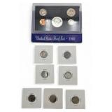 1968 U.S. Proof Set + 7 Silver Dimes - 1916 1920 1938 1944 Mercury & Roosevelt Dimes - Over .65 Troy Oz Silver