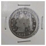 U.S. Silver Coin Lot 1897 Barber Quarter 1958 Franklin Half 1942 Mercury Dime 4 Silver War Nickels Liberty V Nickel