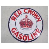 Red Crown Gasoline Porcelain Sign
