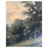 Antique Oil Painting Landscape in Gold Gilt Frame - Framed 25 x 29 in; Painting 16 1/2 x 12 1/2 in