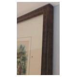Vintage R. Stuart Framed Print - Rural Village Scene with Horse & Family