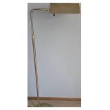 Vintage MCM Brass Floor Lamp with Rectangular Shade - Working