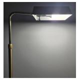 Vintage MCM Brass Floor Lamp with Rectangular Shade - Working