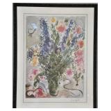 Signed Marc Chagall LES LUPINS BLEUS Lithograph 1952 - Numbered 206/500