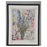 Signed Marc Chagall LES LUPINS BLEUS Lithograph 1952 - Numbered 206/500