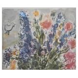 Signed Marc Chagall LES LUPINS BLEUS Lithograph 1952 - Numbered 206/500
