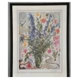 Signed Marc Chagall LES LUPINS BLEUS Lithograph 1952 - Numbered 206/500