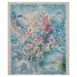 Ira Moskowitz Flowers - Signed Artist Proof Lithograph (Framed)