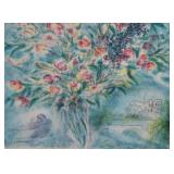 Ira Moskowitz Flowers - Signed Artist Proof Lithograph (Framed)