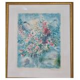 Ira Moskowitz Flowers - Signed Artist Proof Lithograph (Framed)
