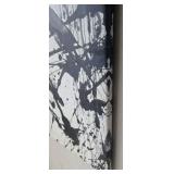 Jackson Pollock-Style Abstract Drip Painting on Canvas - Black & Copper Accents