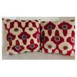 Pair of Crate & Barrel Paavo Pillow Covers w/ Down Inserts - 20 x 20