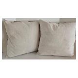 Pair of Crate & Barrel Paavo Pillow Covers w/ Down Inserts - 20 x 20