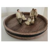 3 Piece Willow Tree Figures & Rustic Lazy Susan